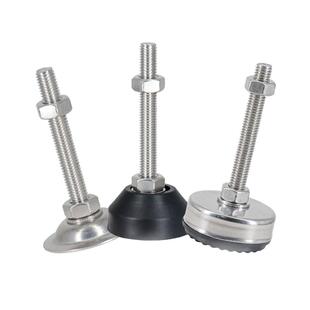 304不锈钢脚杯固定尼龙脚垫带胶平底可调节支撑脚 M6M8M10M12-M20