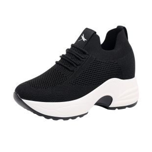 红蜻蜓女鞋夏季网面鞋子厚底内增高休闲运动鞋女款妈妈健步鞋透气