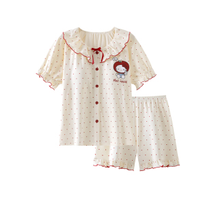 晚眠带胸垫睡衣女夏季短袖薄款2026年新款夏天公主风家居服套装