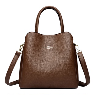 袋鼠真皮女包手提包包女士2025新款小包斜挎包单肩包女大容量百搭