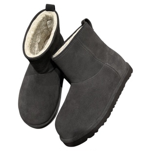 欧洲站IDO靴子女2025新款冬内增高女雪地靴皮毛一体保暖中筒靴绒