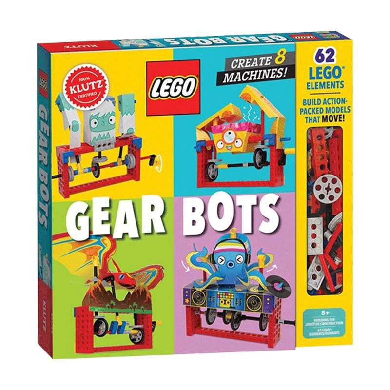 乐高齿轮机器人 LEGO Gear Bots Create 8 Machines 英文原版 乐高建筑虫 克鲁茨乐高系列 手工DIY玩具操作书 小学STEM辅导用书