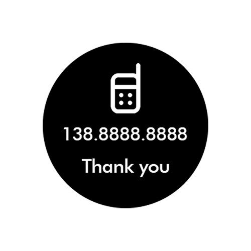 车载内装饰用品汽移圆形简约运吉临时停挪车电话号码牌静电贴纸