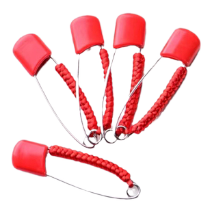 儿童专用安全别针手工编织随身红绳金刚结婴儿宝宝防回弹红色胸针