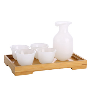 玉瓷白酒杯子酒具套装温酒壶分酒器家用一两小酒杯一口杯烈酒杯