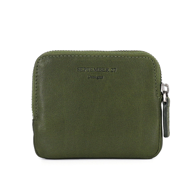 原创日韩风真皮迷你拉链零钱包