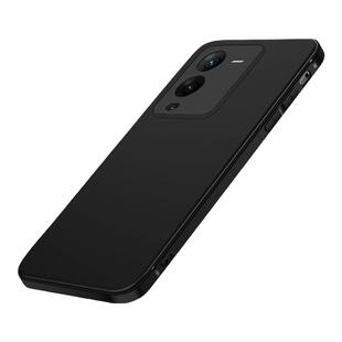 适用vivos15手机壳黑色简约超薄边框防摔vovs15pro手机套新款磨砂肤感纯色镜头全包vivis15e保护套硅胶软壳男