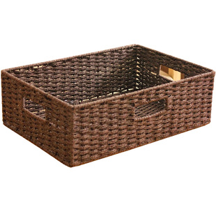 客厅桌面收纳盒编织筐茶几零食杂物置物篮家用钥匙盒放钥匙收纳盘