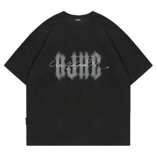 BJHG不计后果 美式麂皮绒短袖男夏季潮牌T恤复古重磅宽松内搭体恤