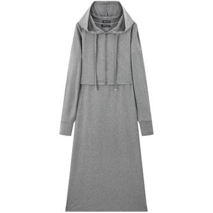 太平鸟针织两件套连衣裙套装女2025夏新款长裙运动连帽A3FAF2378