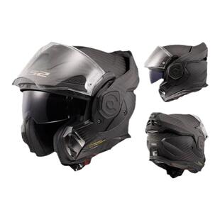 LS2碳纤维后空翻揭面盔FF901摩托车双镜片头盔男3C摩旅四季FF906