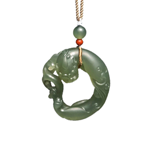 缘物和田玉青玉挂件貔貅螭龙手把件吊坠吉祥玉器镂空玉坠件男女款