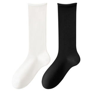 月子袜子女款纯棉春秋季产后孕妇松口不勒脚中筒无骨堆堆长筒袜