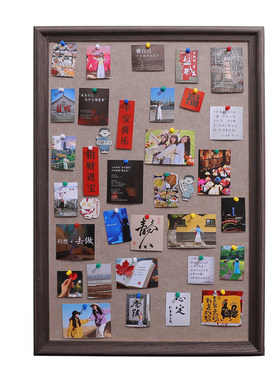 毛毡板相框实木挂墙背景照片墙展示diy画框软木留言板拍立得创意