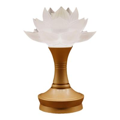 古法琉璃佛前充电led观音莲花灯