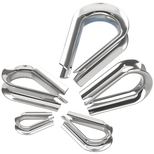 国标304不锈钢钢丝绳套环保护套三角环夸口鸡心环M2M3M4M5M6M8M10