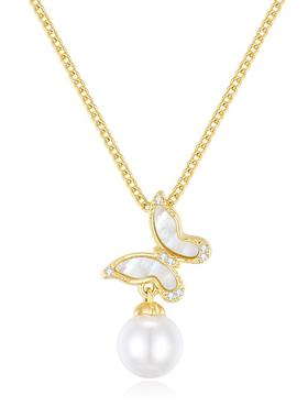 EAUFLORA白贝蝴蝶项链高级感轻奢珍珠颈链母贝配饰女款2025新款