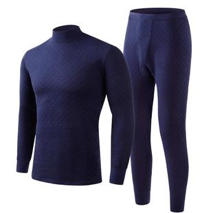 ab保暖内衣男士半高领三层中老年秋衣秋裤棉毛衫套装SZ11