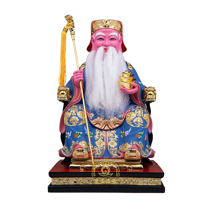 康盛佛缘土地公招财树脂摆件