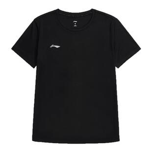 李宁短袖文化衫夏季女百搭潮流宽松舒适圆领速干凉爽运动休闲上衣