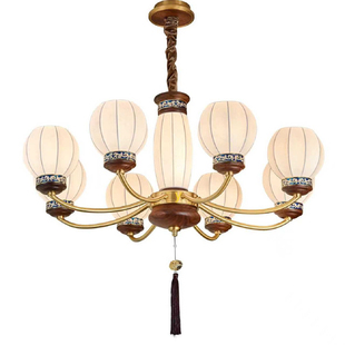 全铜新中式客厅宋式美学禅意茶室书房温馨优雅卧室蚕丝珐琅彩吊灯