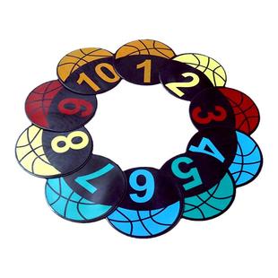 平面数字标志碟地标垫防滑标志盘篮球训练辅助装备控球喇叭筒锥桶