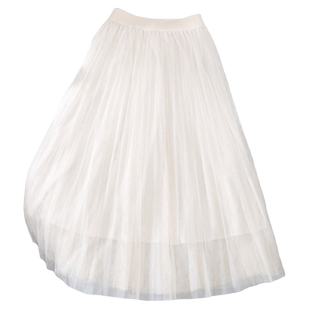 小个子半身纱裙女150cm春夏2026新款半裙百搭显瘦网纱中长百褶裙