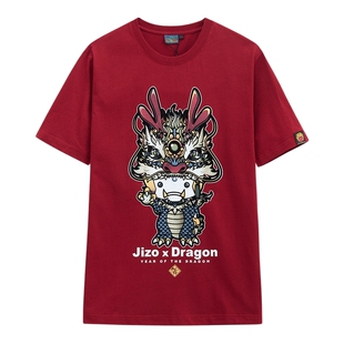 ONIARAI/鬼洗24春夏新地藏小王龙年公仔宽松男士短袖T恤  J850171