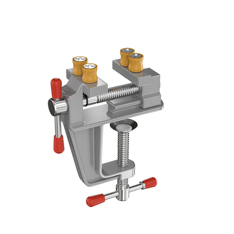 迷你台虎钳台钳小型多功能平口钳铝合金桌虎钳木工打孔固定器夹具