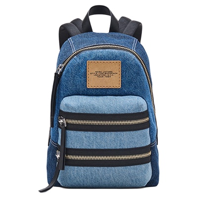 【折扣】MARC JACOBS/莫杰 中号丹宁牛仔风大容量运动旅行双肩包