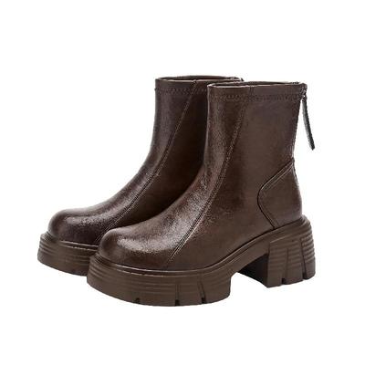 达芙妮切尔西靴厚底女靴正品加绒