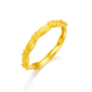 赛菲尔黄金戒指足金999.9花戒首饰桂花足金戒指女七夕情人节送礼