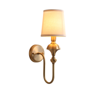 全铜壁灯美式简欧客厅背景墙壁灯卧室床头北欧创意楼梯过道铜壁灯