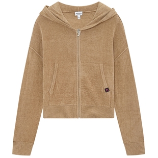 Juicy Couture【slow cleanfit系列】橘滋外套女运动连帽针织开衫