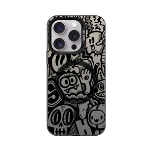 【Magsafe磁吸】幽灵怪兽适用于苹果17promax手机壳小米14彩银磁吸iphone16华为保护套13pro高级12/15潮牌11