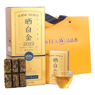 品品香晒白金老白茶2019寿眉礼盒
