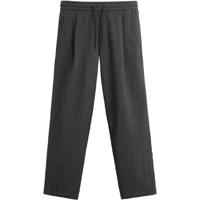 ZA褶皱效果系带休闲长裤