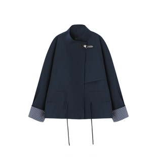 XWI欣未知性优雅抽绳设计感短款风衣女春季宽松显瘦百搭休闲外套