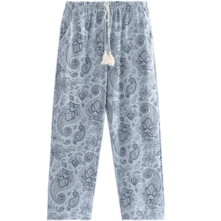 芬腾女士睡裤春秋季纯棉居家休闲长裤女款加大码抗静电家居裤单裤