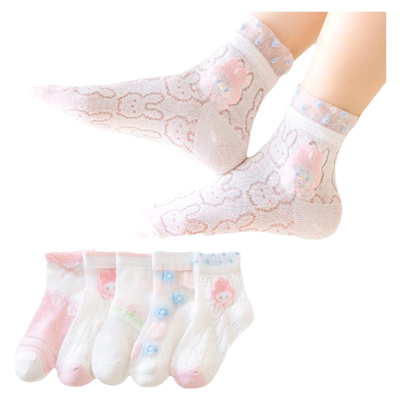 女童袜子夏季薄款透气网眼棉袜