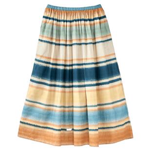 【明星同款】素然WHM 25秋季女士气质设计感印花丝棉抽褶阔系半裙