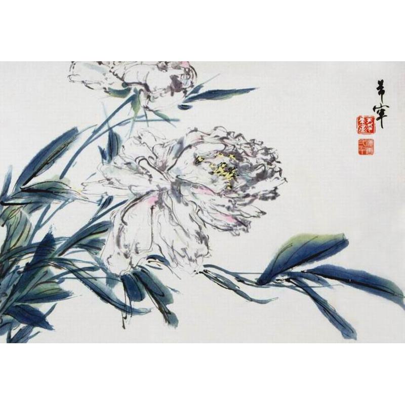 木版于希宁芍药非遗手工艺中国画