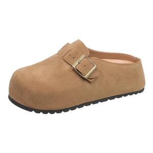 小个子内增高凉拖鞋女外穿2025新款春季复古包头半拖鞋厚底勃肯鞋