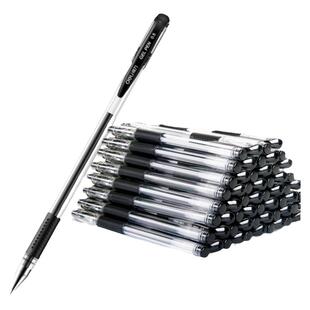 得力中性笔学生用黑笔水笔黑色水性笔针管笔碳素笔考试专用笔刷题笔办公用签字笔红笔老师用蓝笔巨能写