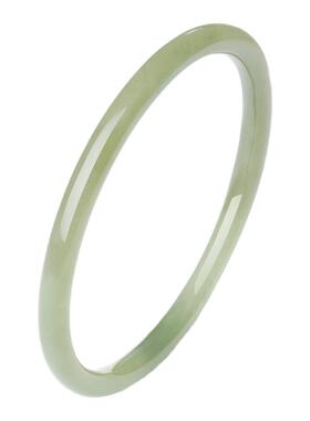 周大生和田玉手镯叮当细条玉镯女