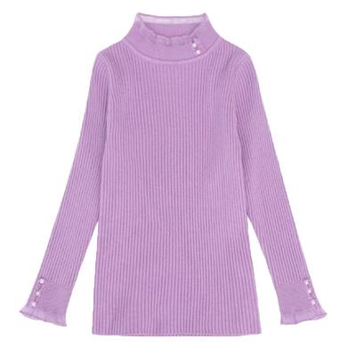 女童针织毛衣洋气打底衫半高领