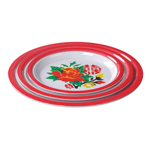 重庆市井老式地摊火锅餐具配菜盘密胺仿搪瓷小份菜毛肚鸭肠鸭血碗