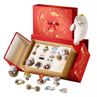 英国evoceler婴儿新生礼盒手摇铃玩具套装礼品送宝宝小孩满月礼物