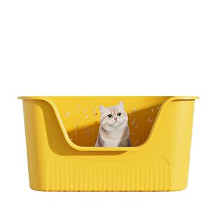 巨无霸猫砂盆巨型开放式猫屎盆成猫肥猫防外溅猫厕所半封闭猫砂盆