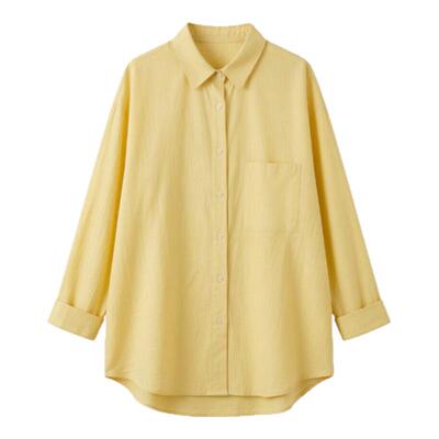 BW 松弛感穿搭慵懒高智感静奢风都市栗人亚麻质衬衫都市极简女